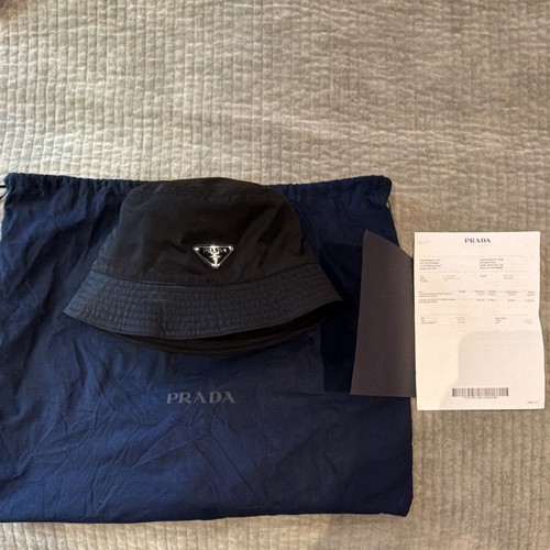 Prada men black nylon bucket - men's,