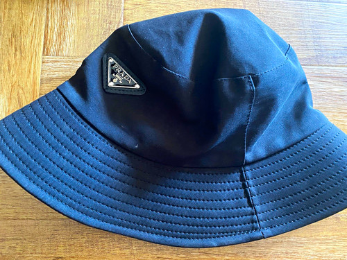 Prada black nylon bucket - black,