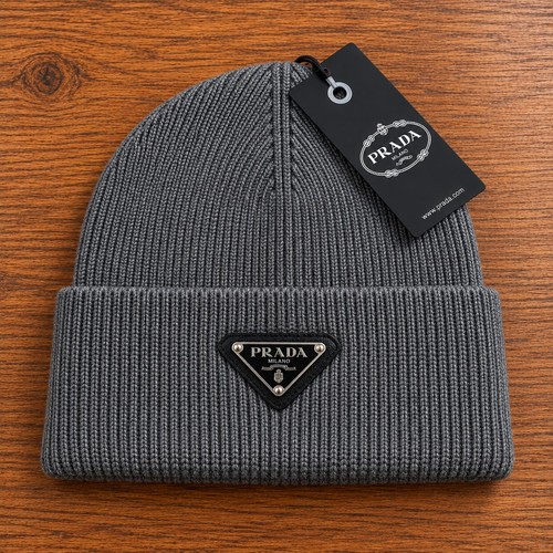 Prada knit logo beanie - prada,