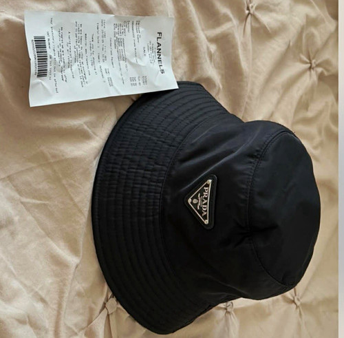 Prada black nylon bucket hat - nylon,