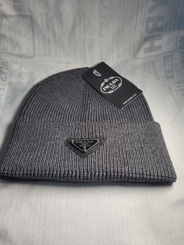 Prada knit logo beanie - logo, one