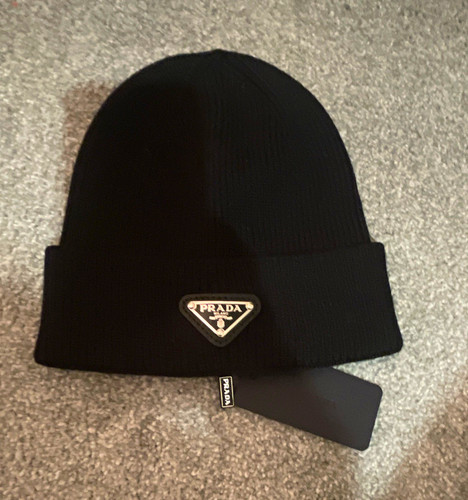 Prada black knit beanie - beanie, hat