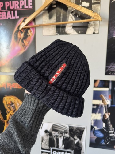 Prada blue ribbed - beanie, hat