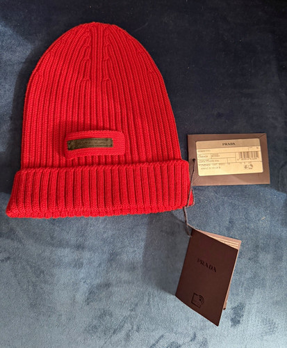 Prada ribbed wool beanie hat - prada,