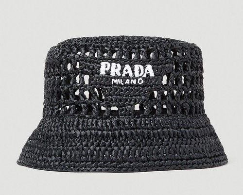 Prada raffia woven bucket - prada, hat