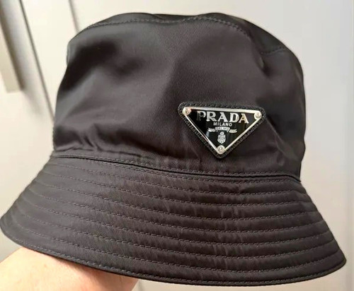 Prada black nylon bucket hat - nylon,